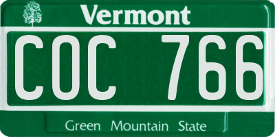 VT license plate COC766
