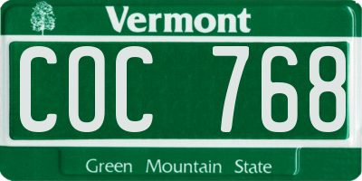 VT license plate COC768