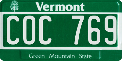 VT license plate COC769