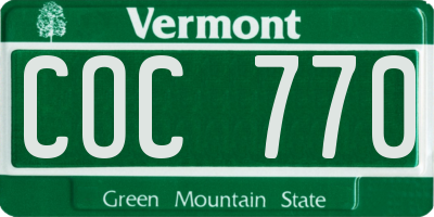 VT license plate COC770