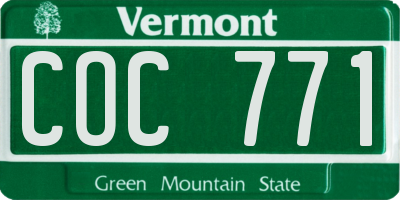 VT license plate COC771