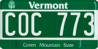 VT license plate COC773