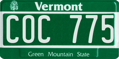 VT license plate COC775