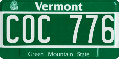VT license plate COC776