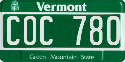 VT license plate COC780