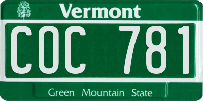 VT license plate COC781