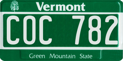 VT license plate COC782