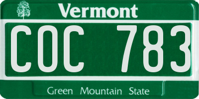 VT license plate COC783