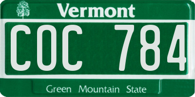VT license plate COC784