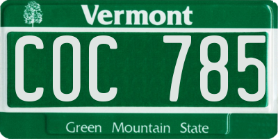VT license plate COC785