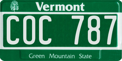 VT license plate COC787