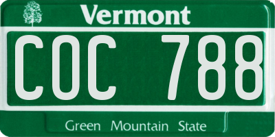 VT license plate COC788