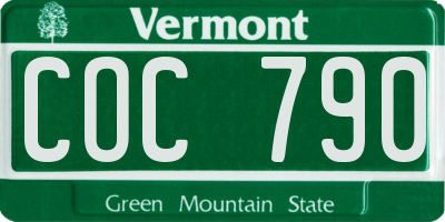 VT license plate COC790