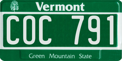 VT license plate COC791