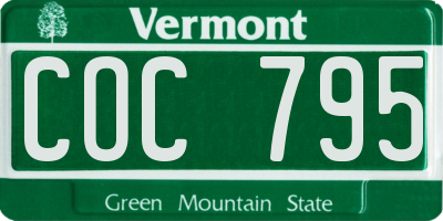 VT license plate COC795