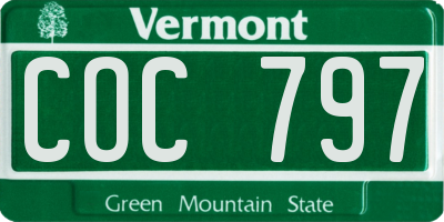 VT license plate COC797