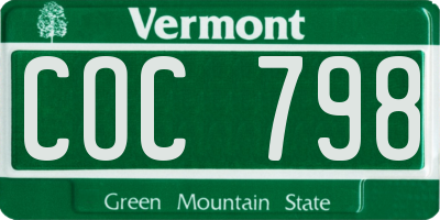 VT license plate COC798