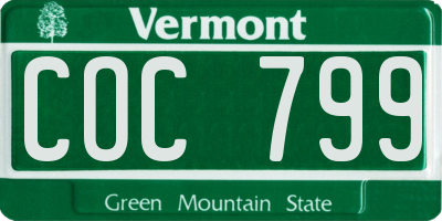 VT license plate COC799
