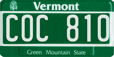 VT license plate COC810