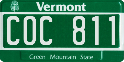 VT license plate COC811