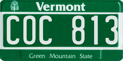 VT license plate COC813