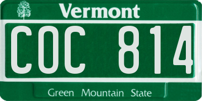 VT license plate COC814