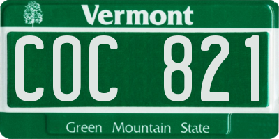 VT license plate COC821