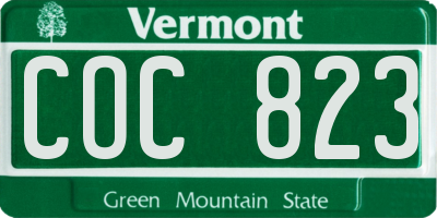 VT license plate COC823