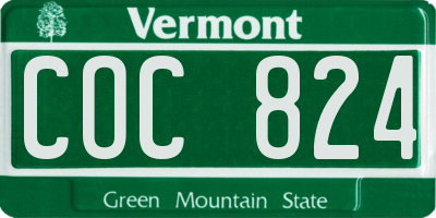 VT license plate COC824