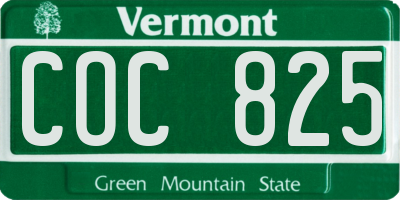 VT license plate COC825