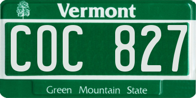 VT license plate COC827