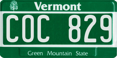VT license plate COC829