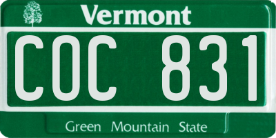 VT license plate COC831