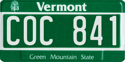 VT license plate COC841