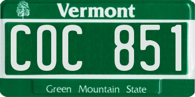 VT license plate COC851