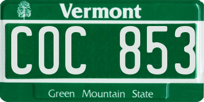 VT license plate COC853