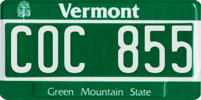 VT license plate COC855