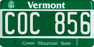 VT license plate COC856