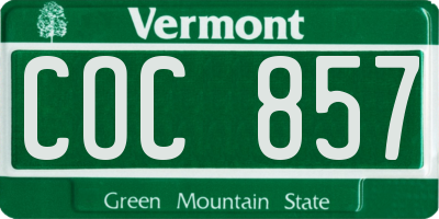 VT license plate COC857