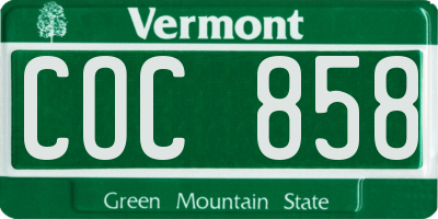 VT license plate COC858