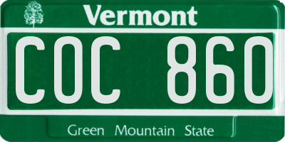 VT license plate COC860
