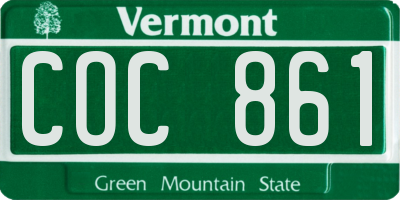 VT license plate COC861