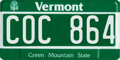VT license plate COC864