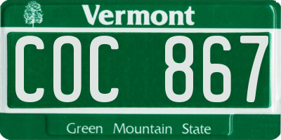 VT license plate COC867