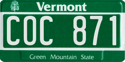 VT license plate COC871