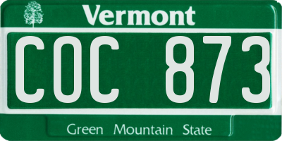 VT license plate COC873