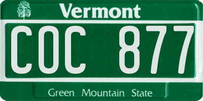 VT license plate COC877