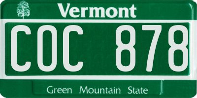 VT license plate COC878