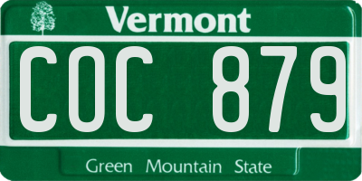 VT license plate COC879