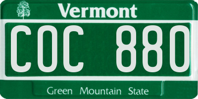 VT license plate COC880